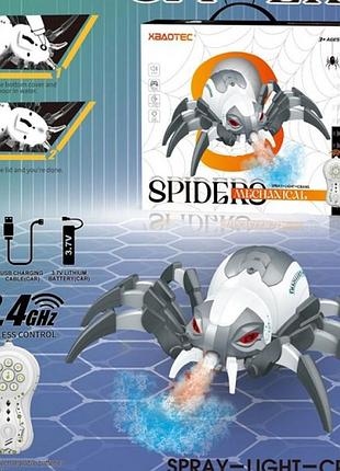 Павук rk, 24 см, акумулятор, usb зарядне, музика, звук, їздить, світло, xb1220