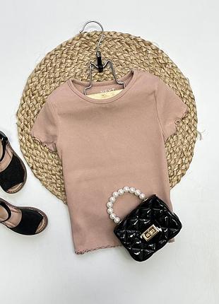 Футболка пудрова рубчик next на 3-4 роки