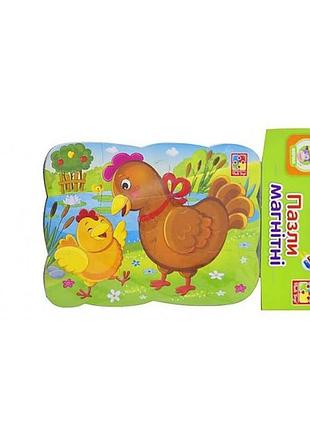 Бебі-пазли максі на магніті "курочка і курча" а5 vt3205-78