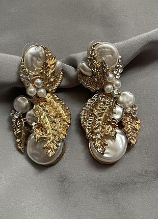 Оригинальные серьги с жемчугом