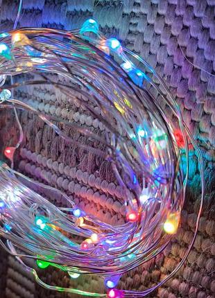 Гирлянда роса 10м от usb цветная led гирлянда автогирлянда