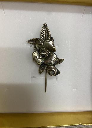 Срібна брошка - шпилька « роза»