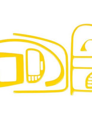 Накладки на панель жовті для citroen saxo 8 деталей самоклеючі abs-пластик для тюнінгу інтер'єру dm-11