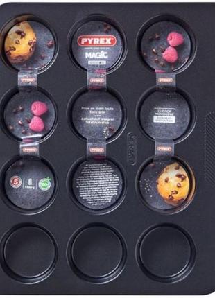 Форма для випічки "pyrex magic" металева, для кексів, 12 порцій mg12bu6764663986399