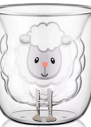 Набір чашок скло (2 штуки) 300мл "ardesto" з подвійними стінками ar2630bwl