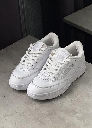 Кеди жіночі reebok club c double gw0854 білі шкіряні