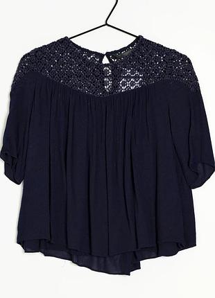 Блуза свободного кроя zara коллекция tarafaluc в размере м в синем цвете