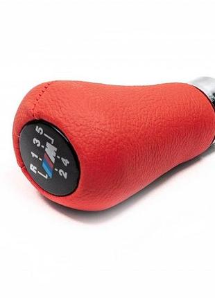 Ручка кпп червона гладка для bmw 3 серія e-36 1990-2000 шкірозамінник автоаксесуар для заміни ve-33