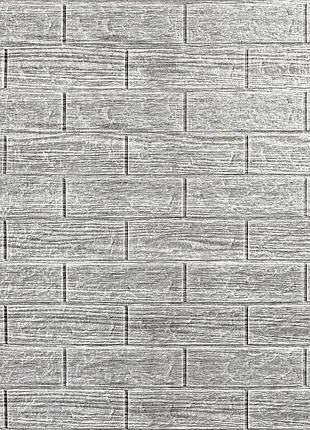 Самоклеюча декоративна 3d панель 700х770х5мм сіра смужка цегла (183) sw-00000488