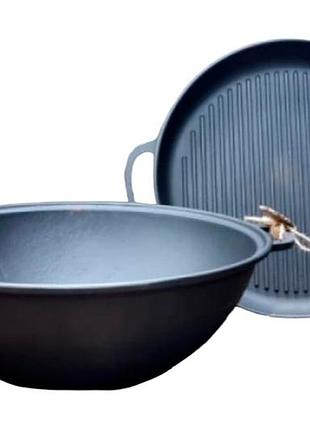 Казан чугунный мy-dishes 400мм x 12л татарский (12.0кг) с крышкой-сковородою (v12cp)
