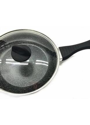 Сковорідка алюмінієва антипригарне покриття "benson" 22см з кришкою bn-585