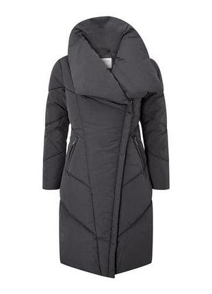 Силуэтный пуховик пальто куртка зимняя темно серая графитовая мокрый асфальт силуэтная