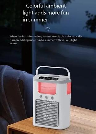 Портативный вентилятор-охладитель 3в1 air cooler fan 1346 с usb-питанием, увлажнением и led-подсветкой