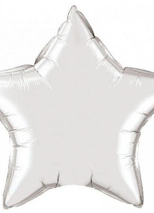 Набір кульок повітряних фольгованих "зірка" срібло 5"/12см 5шт 832802/pelican