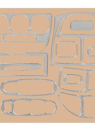 Накладки на панель алюміній для hyundai accent 2000-2006 12 деталей самоклеючі для тюнінгу інтер'єру ve-33