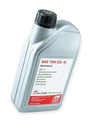 Масло трансмиссионное febi bilstein 75w gl-4 мкпп vag жёлтое 1л