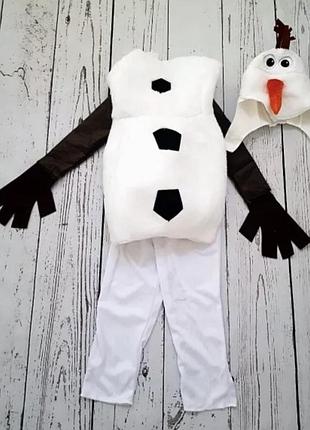 Цена за сутки.диснеевский карнавальный костюм снеговик олаф с мультфильма  "холодное сердце".