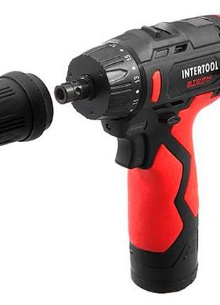Шуруповерт акумуляторний intertool-storm 12в x 0.8-10мм dfr (wt-0318)