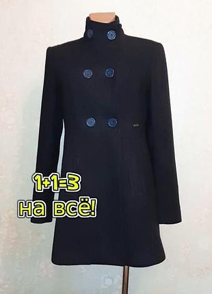 🎁1+1=3 круте темно-синє двобортне пальто по коліно phard, розмір 48 — 50