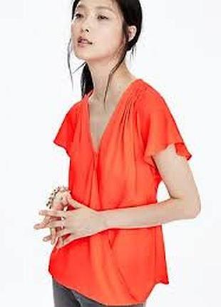 Очень красивый воздушный топ блузка блуза вискоза хлопок new look  нью лук 18р-р англия бренд оригинал