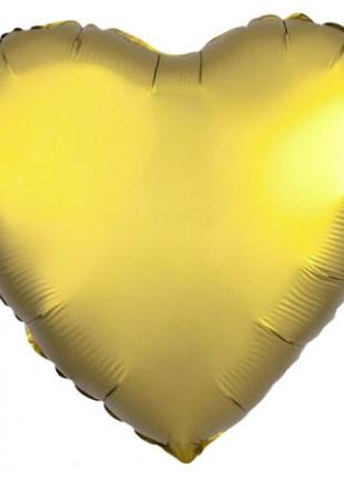 Набір кульок повітряних фольгованих "серце сатин" золото 10"25см 5 штук 833731 pelican