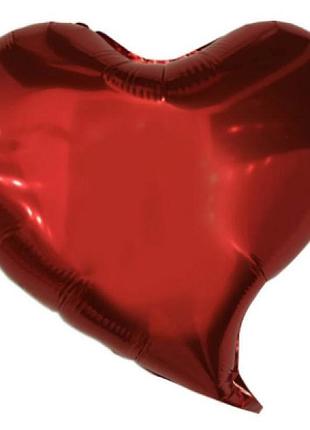 Набір кульок повітряних фольгованих "серце зігнуте" червоне 18"45см 5 штук 833507 pelican