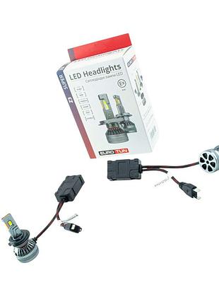 Лампа led h7 12v-24v 80w eurotun z3 14000l 6500k can bus радіатор з вентилятором