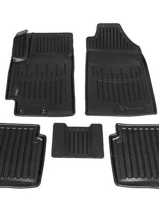 Килимки stingray 3d поліуретанові для hyundai accent 2017-2023 5 шт гумовий килимок для захисту салону dm-11
