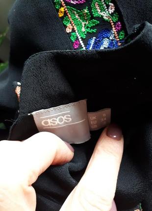 Плаття чорне в етно стилі з вишивкою asos (розмір 34)5 фото