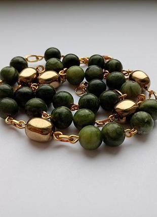 Буси з натуральних каменів ( натуральний нефрит, гематит)