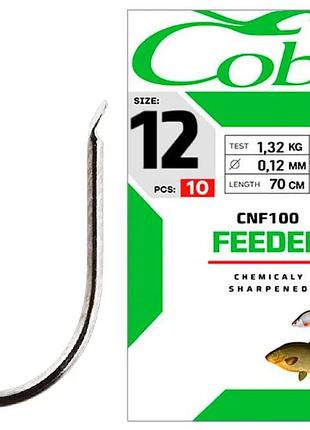 Гачок з повідцем cobra feeder cnf100 №12 0.12мм 70см (10шт)