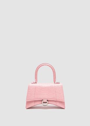 💎 balenciaga hourglass handbag small in crocodile embossed calfskin pink 22 х 12 х 9.5 см