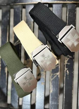 Ремінь військовий хрест зсу чорний