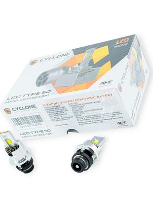 Лампа led d2 12v 45w type 50 6000k 9000l can bus радіатор з вентилятором cyclone