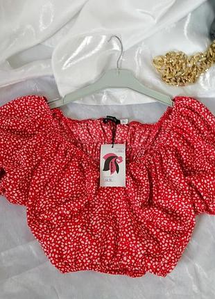 Блуза топ пышный рукав фонарик носить можно с открытыми плечами на резинках с эффектом корсета