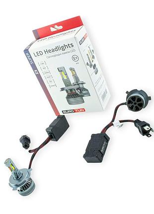 Лампа led h4 12v-24v 80w eurotun z3 14000l 6500к can bus радиатор с вентилятором