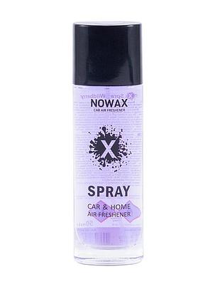 Ароматизатор nowax x spray wildberry 50ml жидкий освежитель воздуха для автомобиля дома офиса ягоды аром ve-33