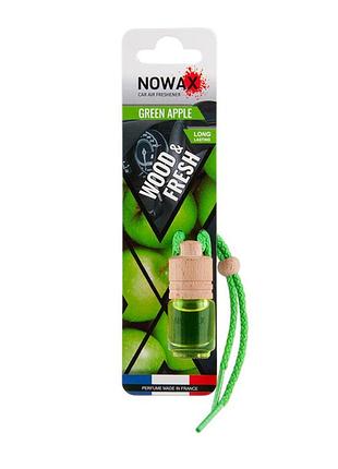 Ароматизатор nowax woodfresh green apple компактный подвесной для автомобиля стеклянный флакон освежител ve-33