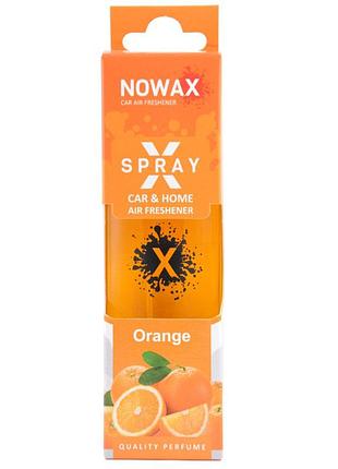Ароматизатор nowax x spray orange для автомобиля спрей цитрусовый нейтрализатор запахов для дома офисов ve-33