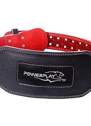 Пояс шкіряний 5053 xs чорно-червоний (34228008), power play
