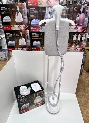 Білий відпарювач вертикальний для одягу зі стійкою zepline zp-129 3000w