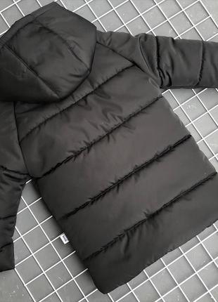 Зимове пальто реглан для хлопчика чорна матова плащівка2 фото