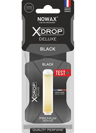 Ароматизатор nowax x drop deluxe black для авто премиум парфюмированный освежитель воздуха с капсулой дл ve-33