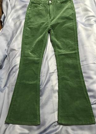 Штани вільветові кльошні стрейтчеві