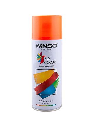 Акриловая спрей-краска флуоресцентная winso 450мл оранжевая для металла и дерева универсальная краска дл dm-11