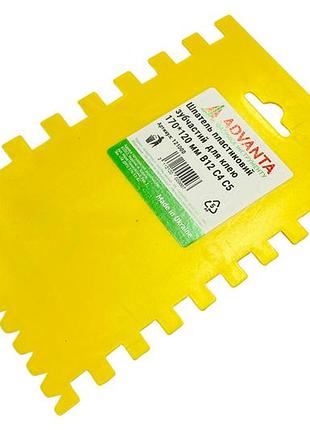 Шпатель пластиковый зубчатый для клея 170*120 мм (в12 с4 с5) (м-х-115)