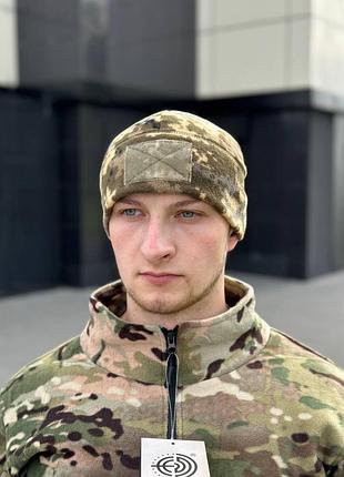 Шапка флісова піксель з velcro l