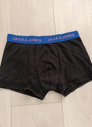 Труси чоловічі базові чорні боксерки котонові jack jones s c 8 36 44
