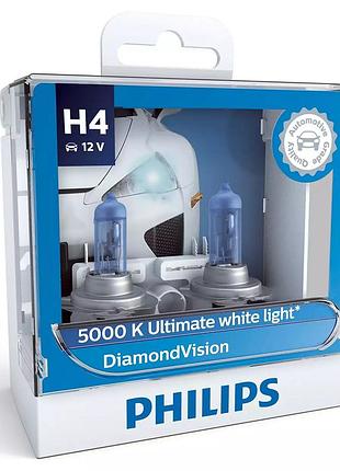 Автолампа галогеновая 60/55w h4 12v 60/55w 5000k p43t-38/diamondvision - яскраве белое свето с блокитнным вы