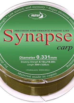 Леска katran synapse carp 300m (olive green) 0.331mm 18lb/8.1kg